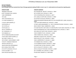 475 Ethics Ordinance List As of December 2008