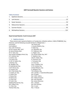 1857 Cornwall Quarter Sessions and Assizes