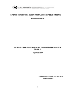 Informe De Auditoría Gubernamentalcon Enfoque Integral