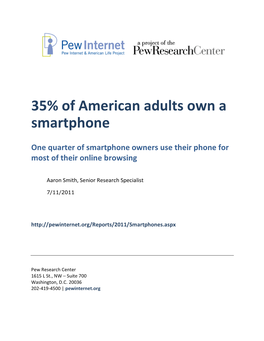 35% of American Adults Own a Smartphone