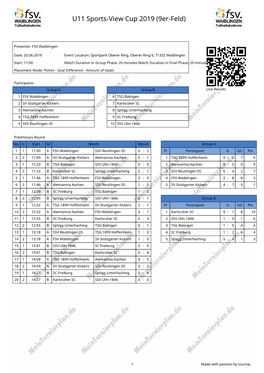 U11 Sports-View Cup 2019 (9Er-Feld)