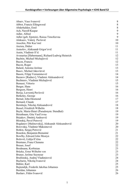 Kurzbiografien • Vorlesungen Über Allgemeine Psychologie • ICHS Band 52