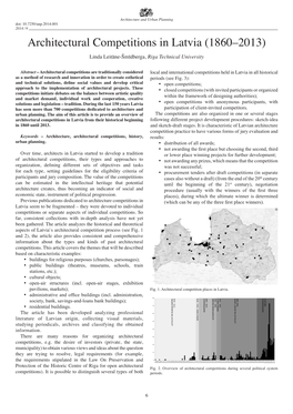 Architectural Competitions in Latvia (1860–2013) Linda Leitāne-Šmīdberga, Riga Technical University