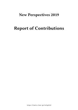 Report of Contributions