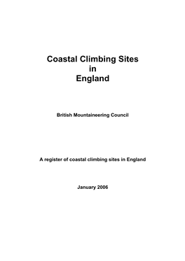 Coastal Climbing in England MC Final Register