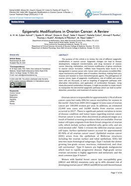 Epigenetic Modifications in Ovarian Cancer:A Review