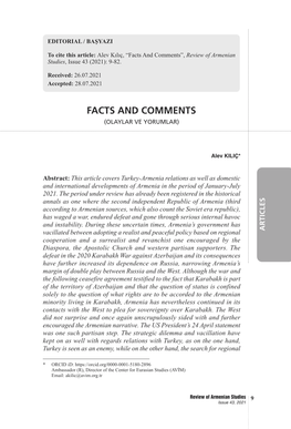 Facts and Comments”, Review of Armenian Studies, Issue 43 (2021): 9-82