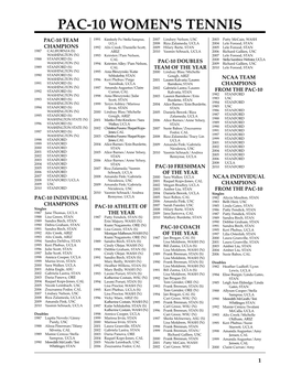 Pac-10 Women's Tennis