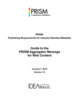 Guide to the PRISM Aggregator Message for Web Content