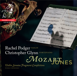 Mozart Violin Sonatas Fragment Completions JONES WORLD PREMIERES Rachel Podger