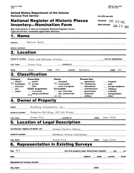 National Register of Historic Places Inventory—Nomination Form 1