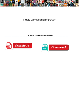 Treaty of Wanghia Important Erexton