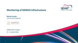 Monitoring of RADIUS Infrastructure