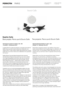 Sophie Calle Deux Projets: Parce Que & Souris Calle Two Projects: Parce Que & Souris Calle