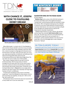 With Chance It, Joseph Close to Fulfilling Derby Dream