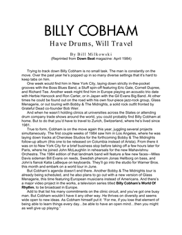 Billy Cobham Is No Small Task