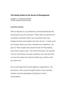 The Handy Guide to the Gurus of Management