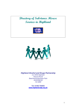 Directory of Substance Misuse Services in Highland