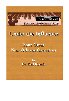 Under the Influence: the Four Hornsmen of New Orleans Early Jazz