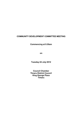 Community Development Committee Meeting