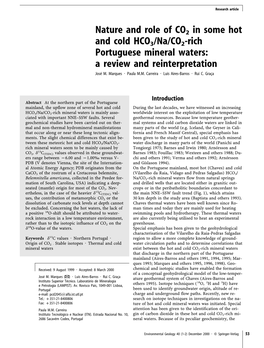 Nature and Role of CO2 in Some Hot and Cold HCO3/Na/CO2-Rich Portuguese Mineral Waters: a Review and Reinterpretation José M