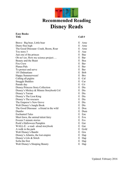 Disney Reads