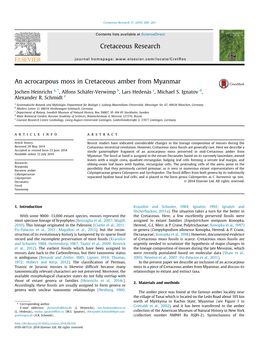 An Acrocarpous Moss in Cretaceous Amber from Myanmar