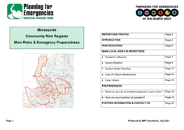 Merseyside Community Risk Register Main Risks & Emergency Preparedness