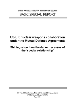 US-UK Nuclear Weapons Collaboration Under the Mutual Defence Agreement