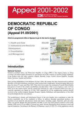 DEMOCRATIC REPUBLIC of CONGO (Appeal 01.09/2001)