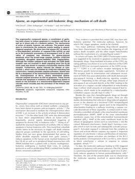 Ajoene, an Experimental Anti-Leukemic Drug: Mechanism of Cell Death VM Dirsch1, DSM Antlsperger1, H Hentze2,3 and AM Vollmar1