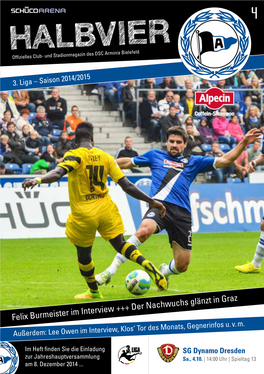 HALBVIER Offizielles Club- Und Stadionmagazin Des DSC Arminia Bielefeld