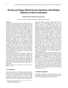Develop and Design Hybrid Genetic Algorithms with Multiple Objectives in Data Compression