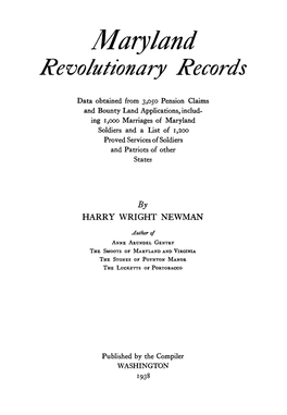 Maryland Revolutionary Records