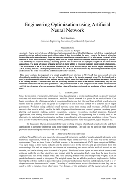 Engineering Optimization Using Artificial Neural Network