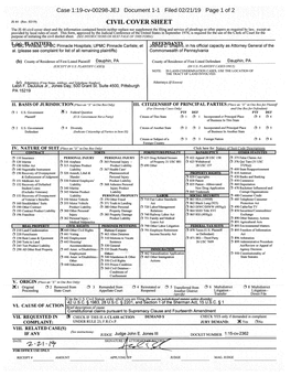 Case 1:19-Cv-00298-JEJ Document 1-1 Filed 02/21/19 Page 1 of 2