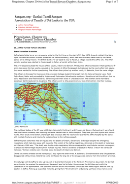 Pirapaharan, Chapter 20 Jaffna Turned Torture Chamber by T