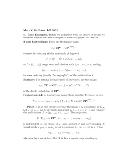 Math 6130 Notes. Fall 2002. 5. Basic Examples. Before We Go Further With