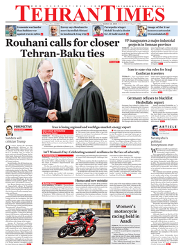 Rouhani Calls for Closer Tehran-Baku Ties