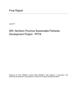 Final Report SRI: Northern Province Sustainable Fisheries Development