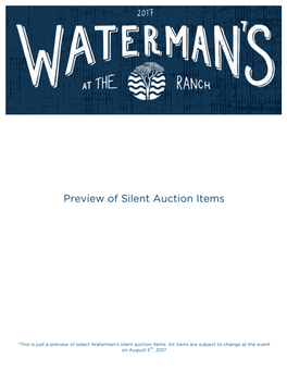 Preview of Silent Auction Items