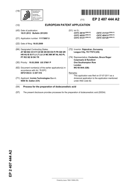 Process for the Preparation of Dodecanedioic Acid