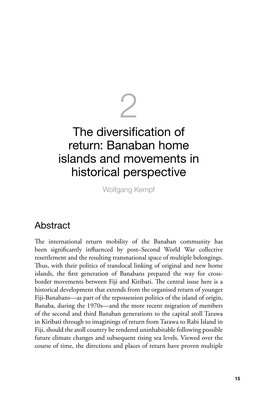 Banaban Home Islands and Movements in Historical Perspective Wolfgang Kempf