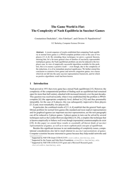 The Complexity of Nash Equilibria in Succinct Games