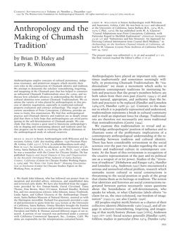 Anthropology and the Making of Chumash Tradition