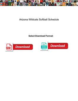 Arizona Wildcats Softball Schedule