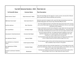 Yew Dell Botanical Gardens - 2018 Plant Sale List