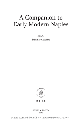 A Companion to Early Modern Naples