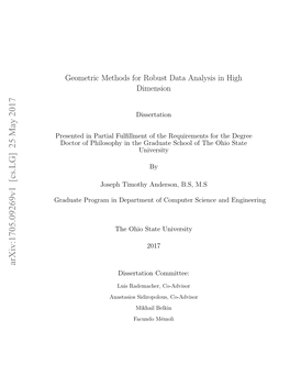 Geometric Methods for Robust Data Analysis in High Dimension