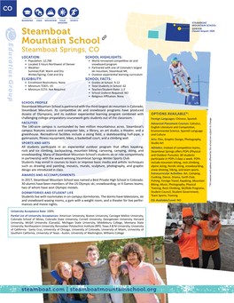 Steamboat Mountain School Was Named a Best Private High School in Colorado